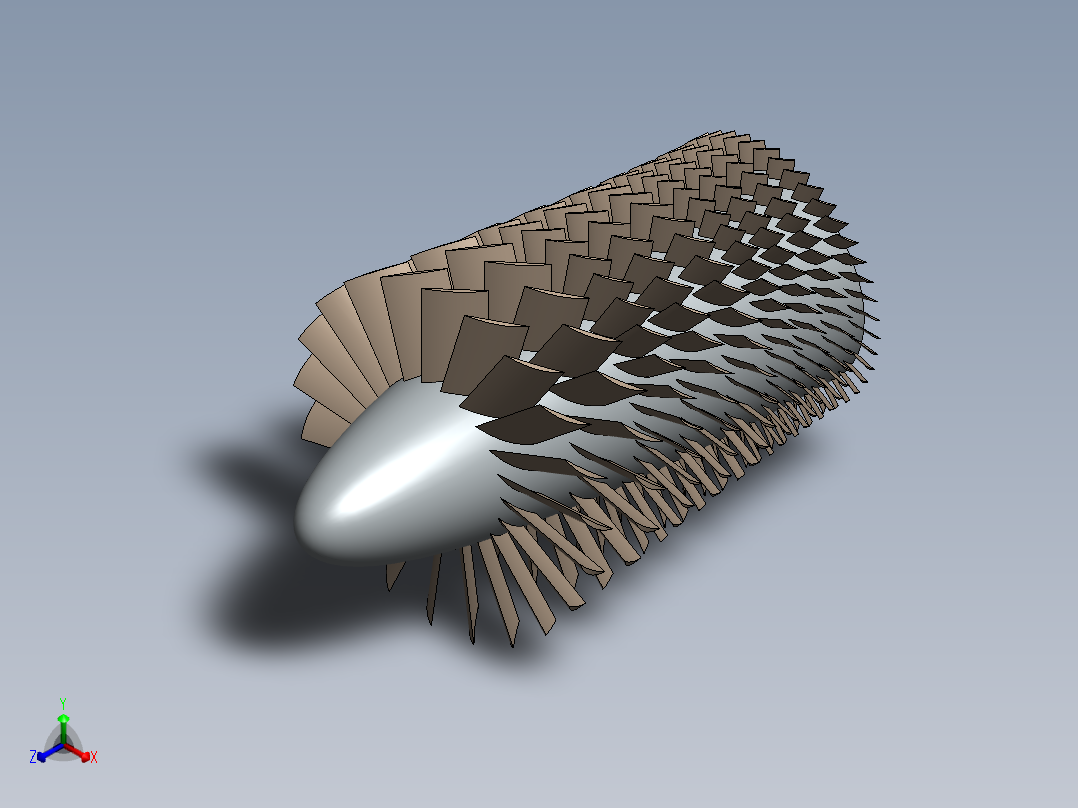 轴向喷气发动机正等轴测图