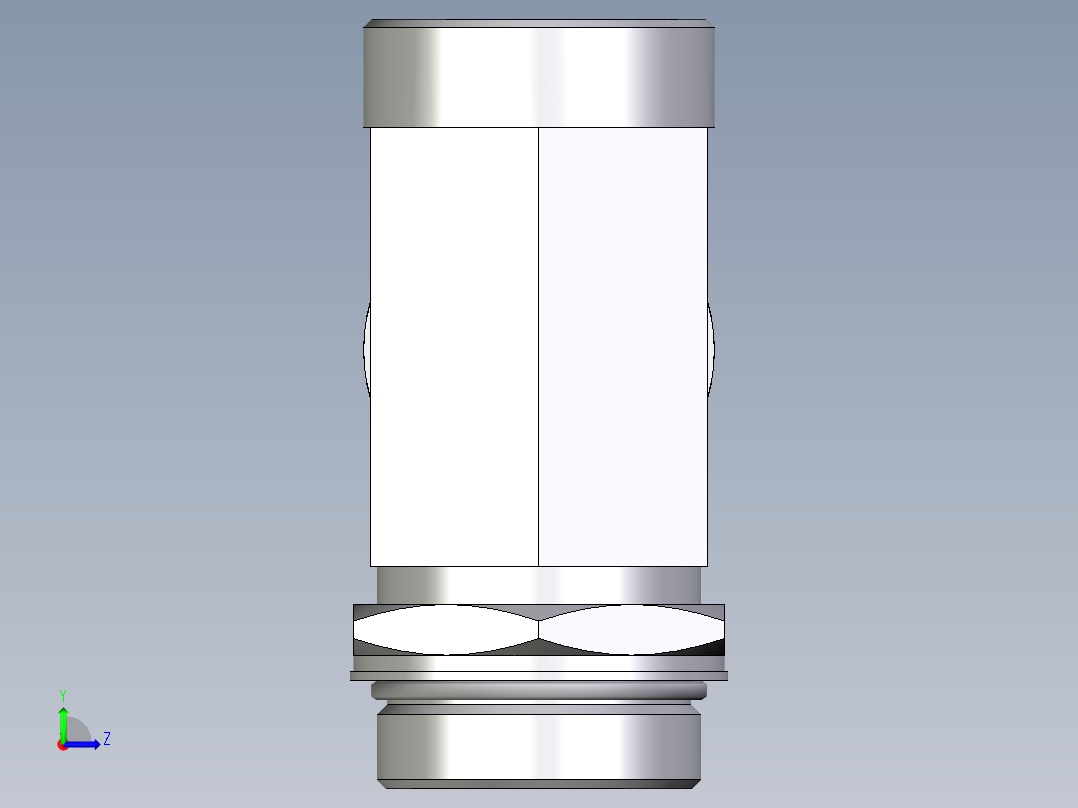 卡套式工业通用硬管接头EO_Adjustable_locknut_run_tee_LEE42LMOROMDCF左视图