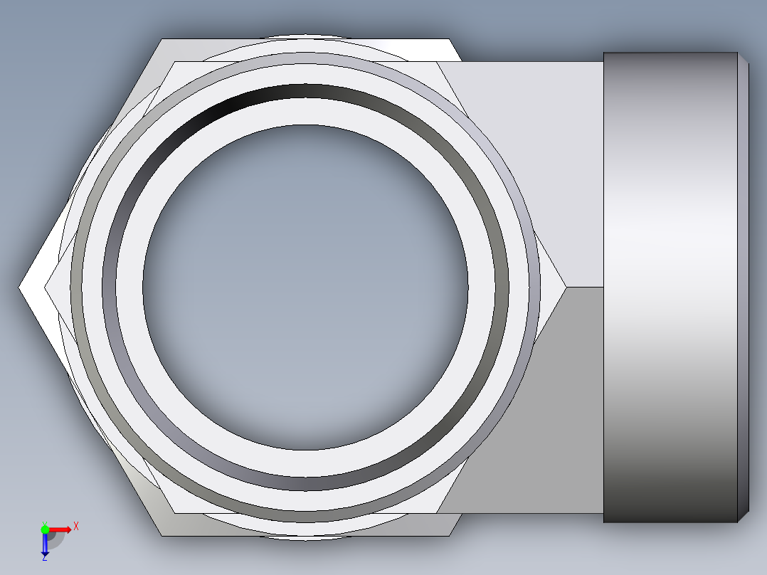 卡套式工业通用硬管接头EO_Adjustable_locknut_run_tee_LEE42LMOROMDCF俯视图