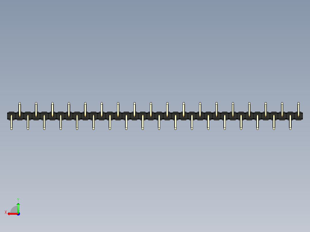 彩色公排针 100mil 2.54mm 系列-DS1022_black_36p_100mil_Type_SMT_R1_rev1.0后视图