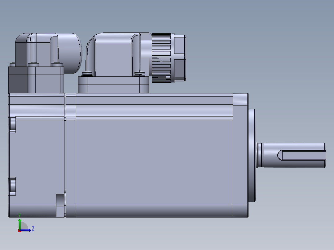 汇川电机（100w普通）MS1H1-10B30CB-A330Z 外形图左视图