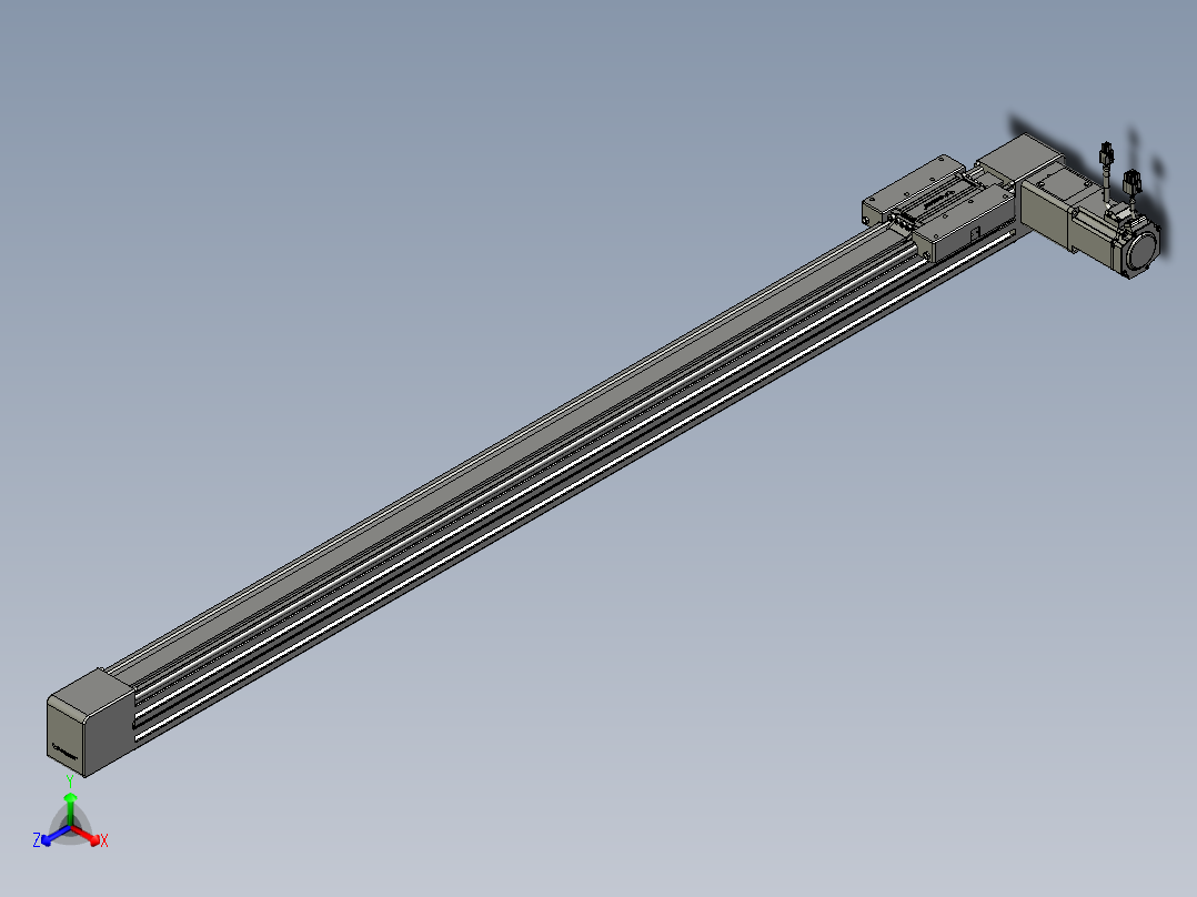 威洛博直线电机模组EB6-L140-S1200-R-P40-MS3正等轴测图