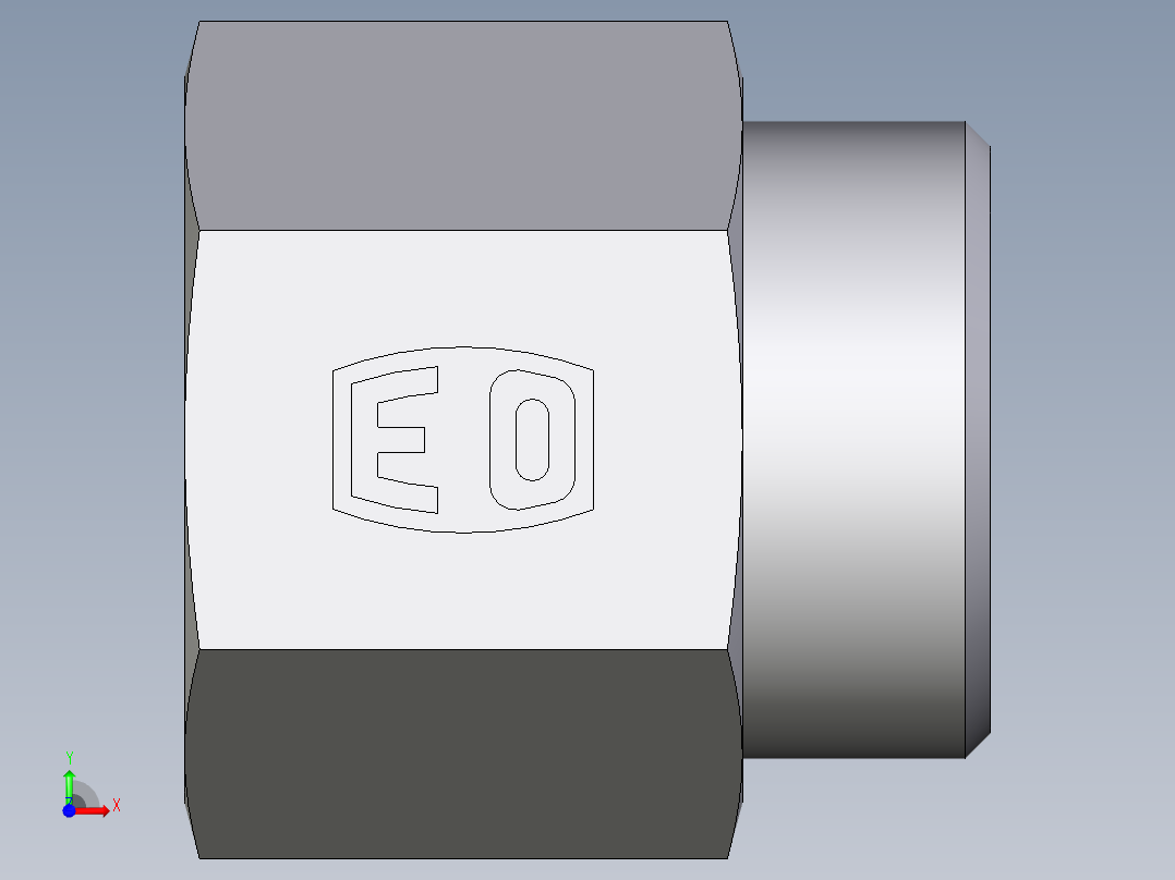 卡套式工业通用硬管接头EO_Swivel_connector_GAI28LR71X前视图
