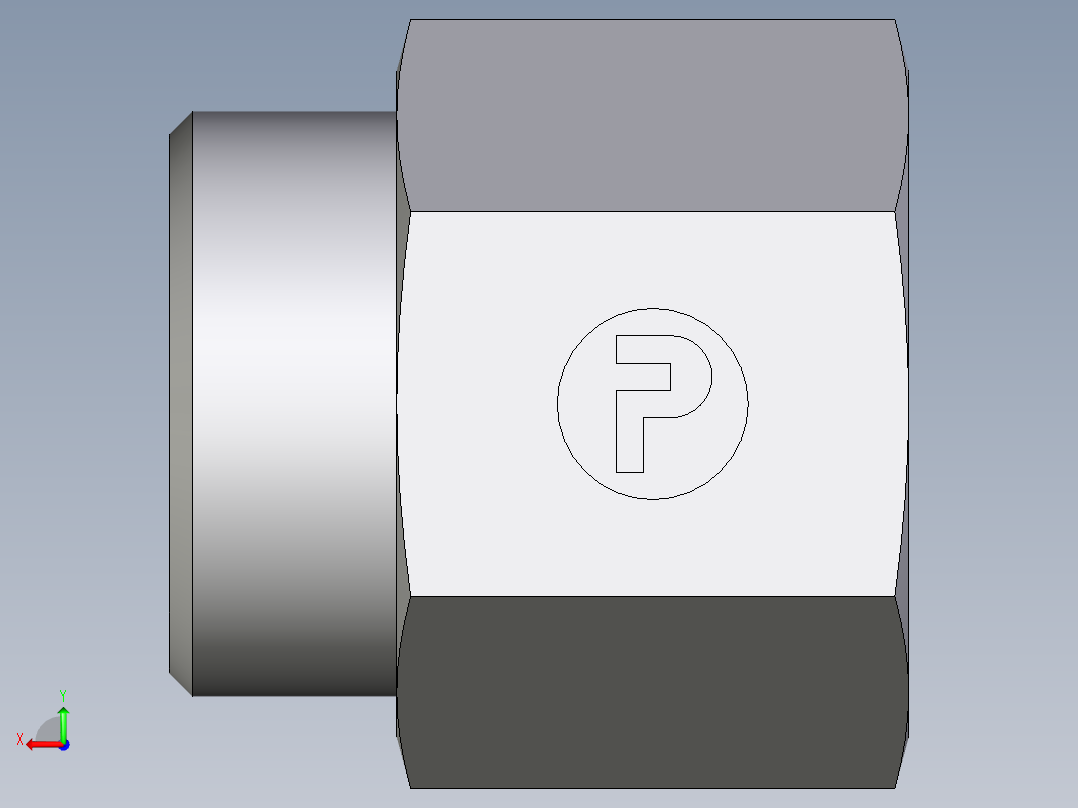 卡套式工业通用硬管接头EO_Swivel_connector_GAI28LR71X后视图