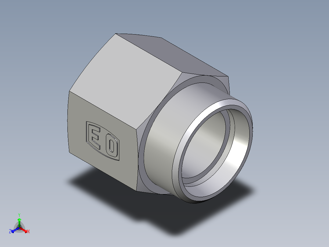 卡套式工业通用硬管接头EO_Swivel_connector_GAI28LR71X正等轴测图