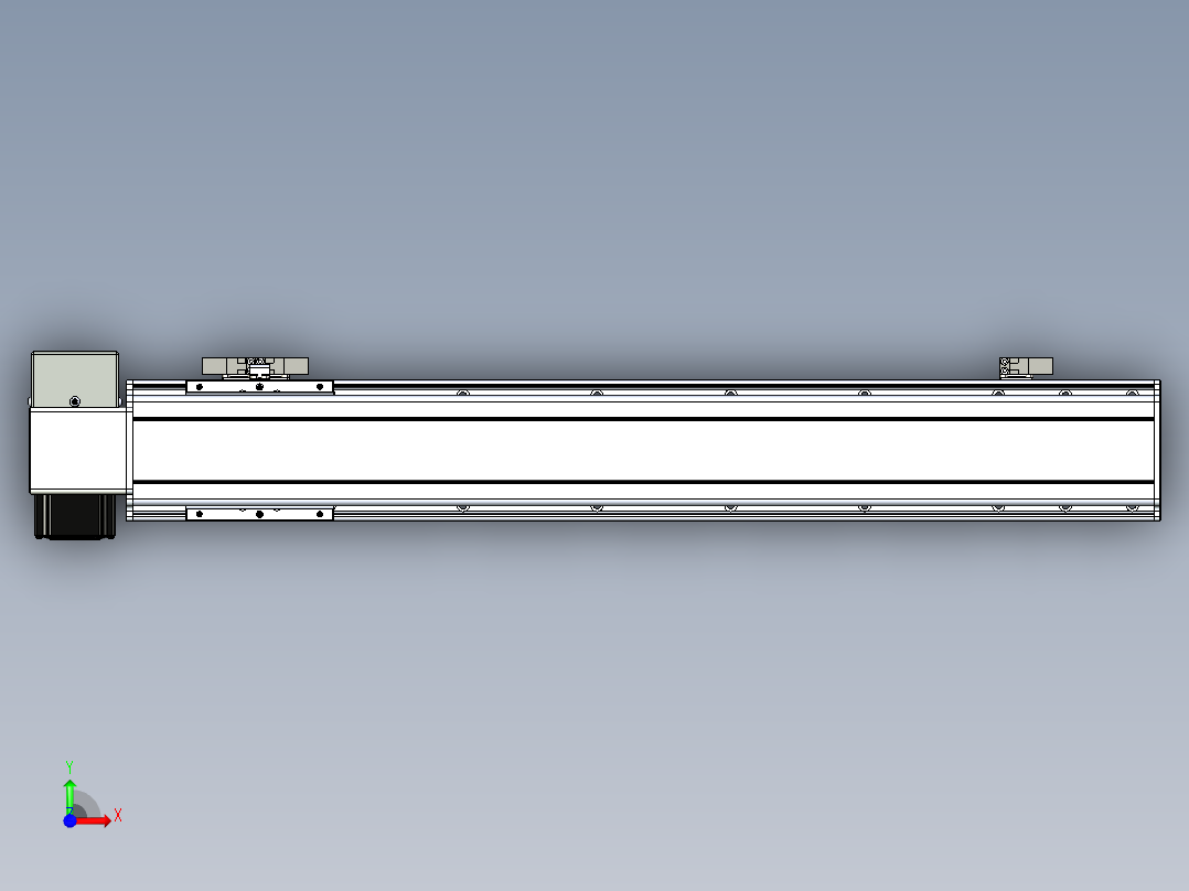 同步带滑台-半封闭B10H-L45-S550-RD-P40-D3前视图