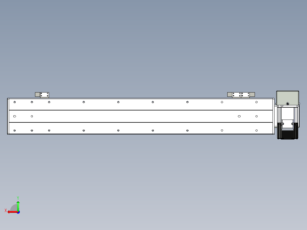 同步带滑台-半封闭B10H-L45-S550-RD-P40-D3后视图
