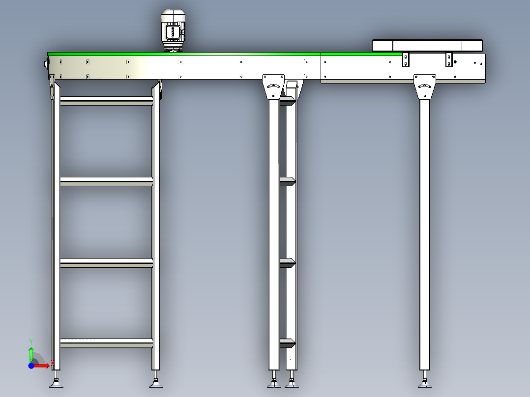 90°圆形带式输送机90-round-plastic-modular-belt-conveyor-IGS前视图