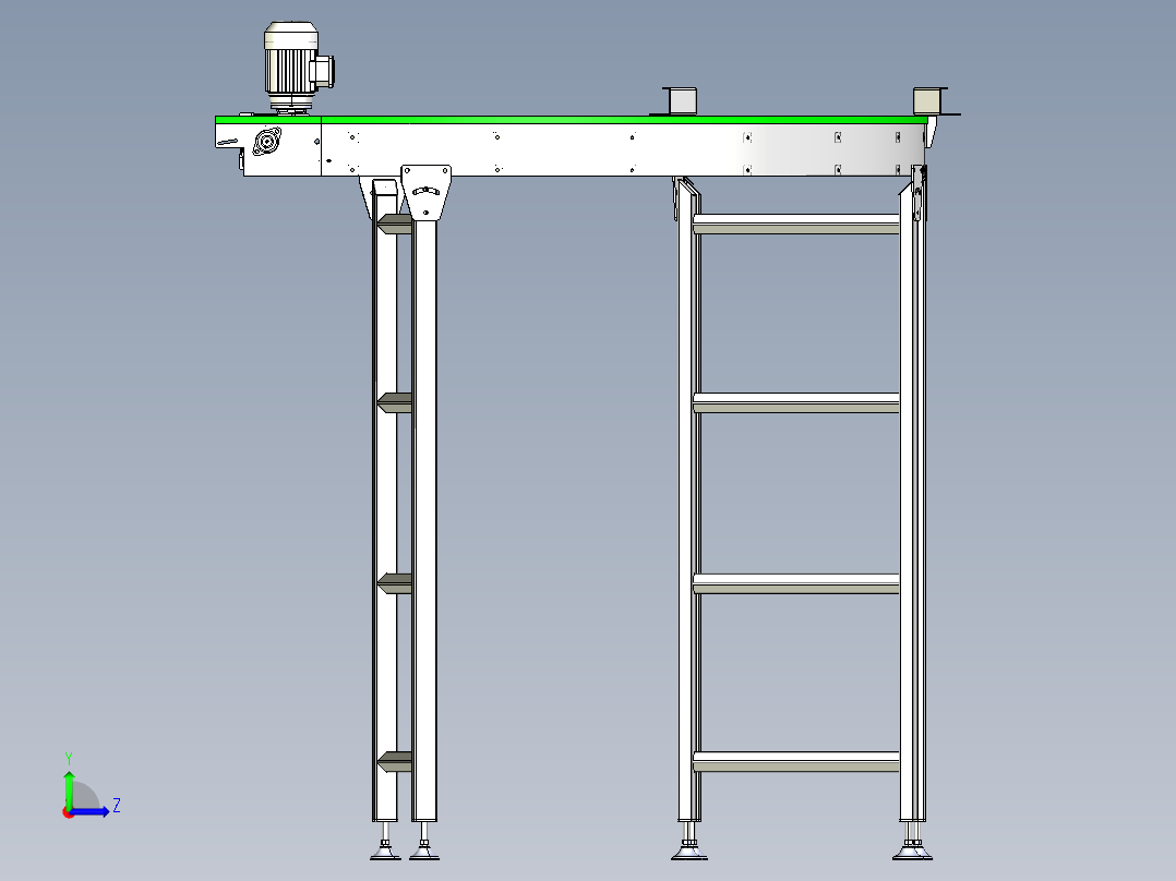 90°圆形带式输送机90-round-plastic-modular-belt-conveyor-IGS左视图