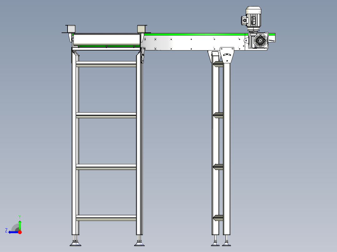 90°圆形带式输送机90-round-plastic-modular-belt-conveyor-IGS右视图