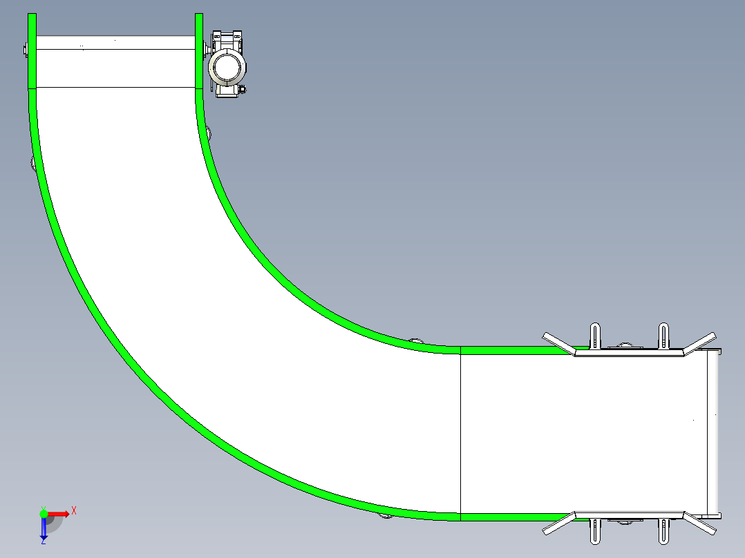 90°圆形带式输送机90-round-plastic-modular-belt-conveyor-IGS俯视图