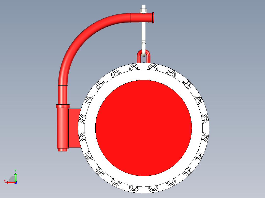 20“ 吊艇架人孔后视图