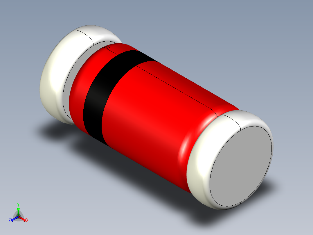 用于二极管或齐纳二极管的MiniMELF或DO-213AA SMD外壳，3.7-D1.6 mm
