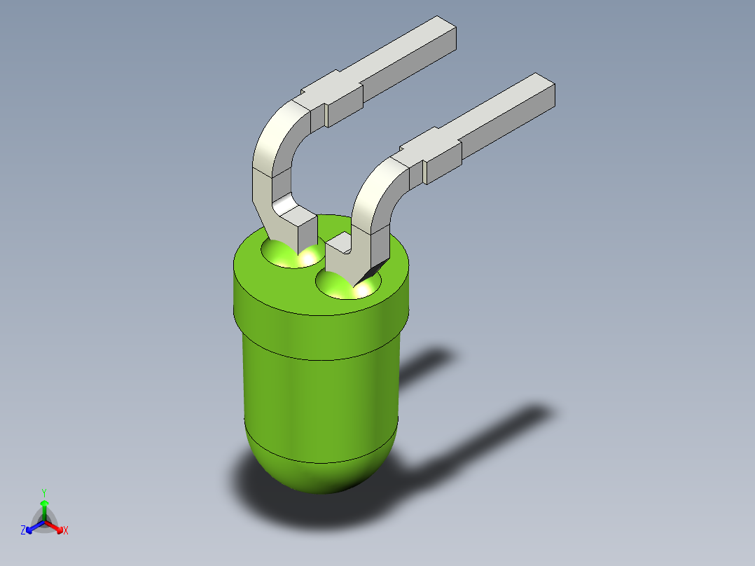 光电元件封装-L-934GD-RA正等轴测图
