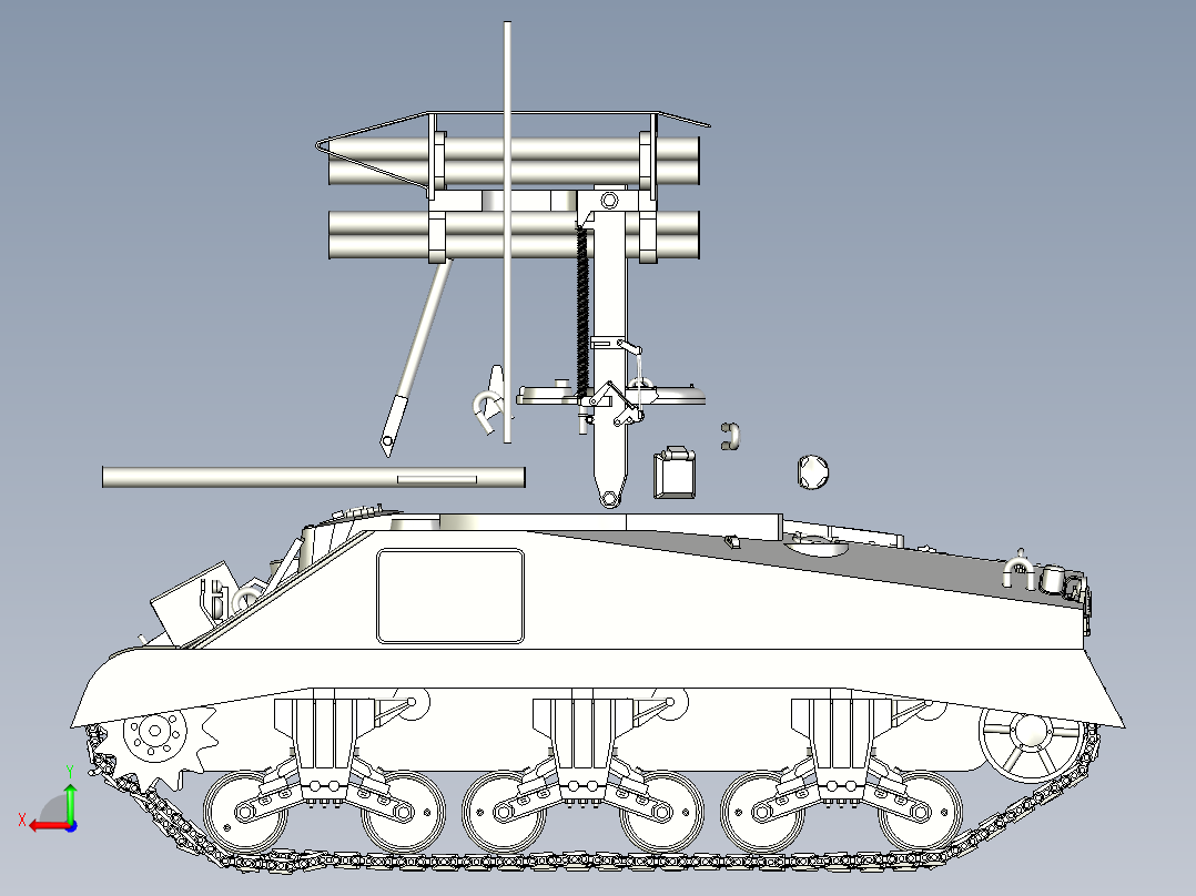 Calliope中型坦克后视图