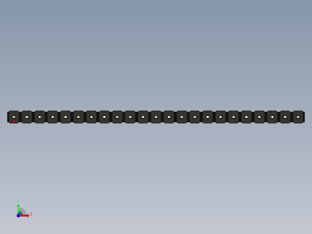 彩色公头100mil（2.54mm）系列-DS1021_black_1x23p_100mil_Type1_rev1.0前视图