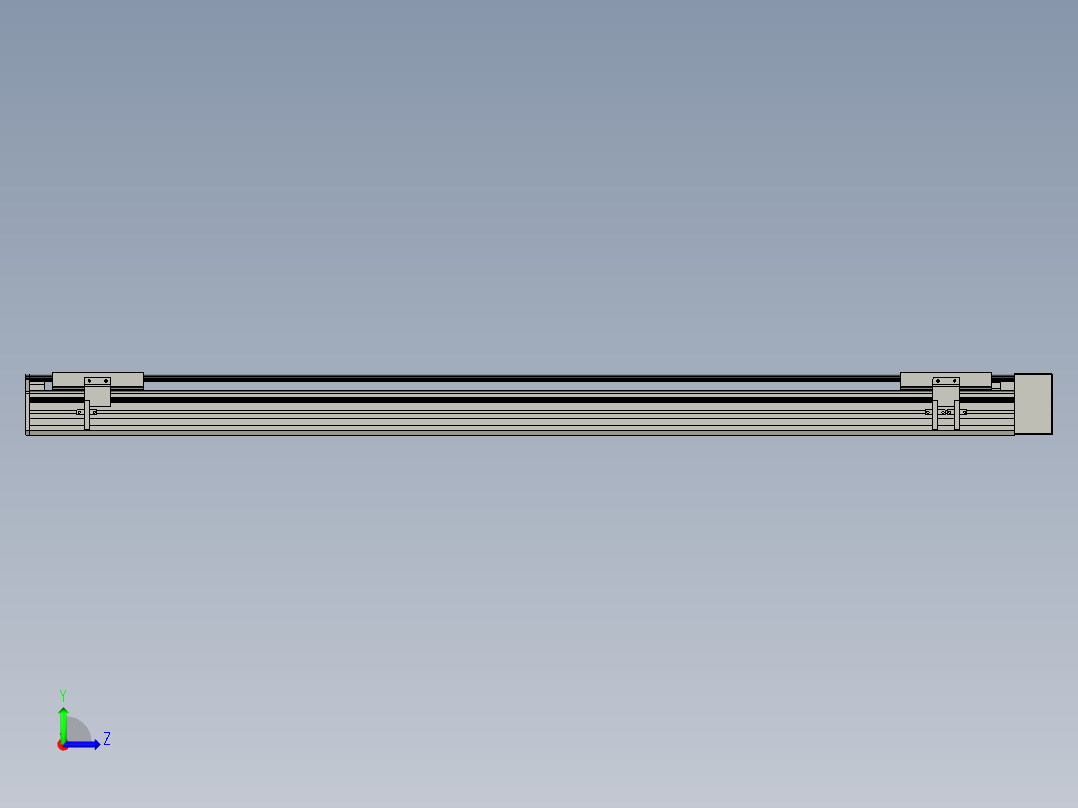直线模组WG-LHA12-S1100-L设计图纸左视图