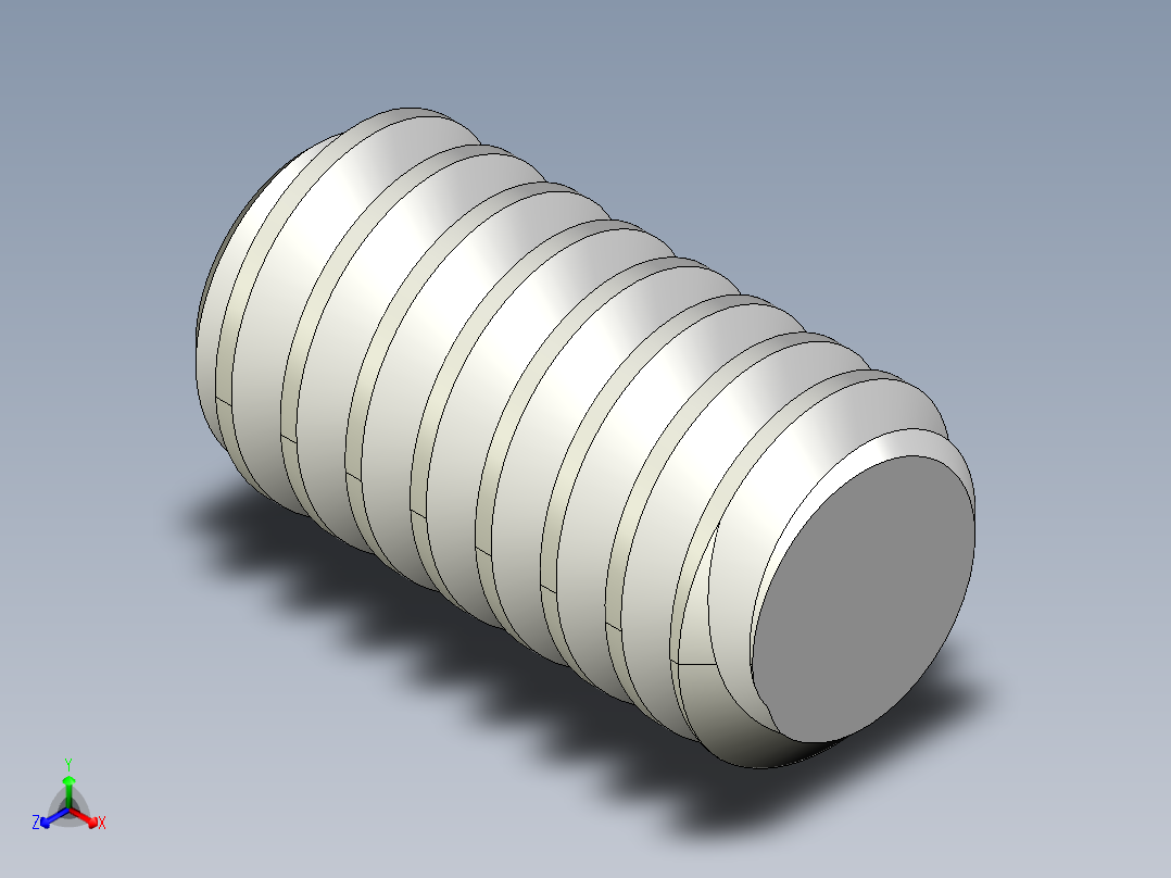 DIN 913-ISO 4026 固定螺钉-M1.6 L=3.STEP正等轴测图