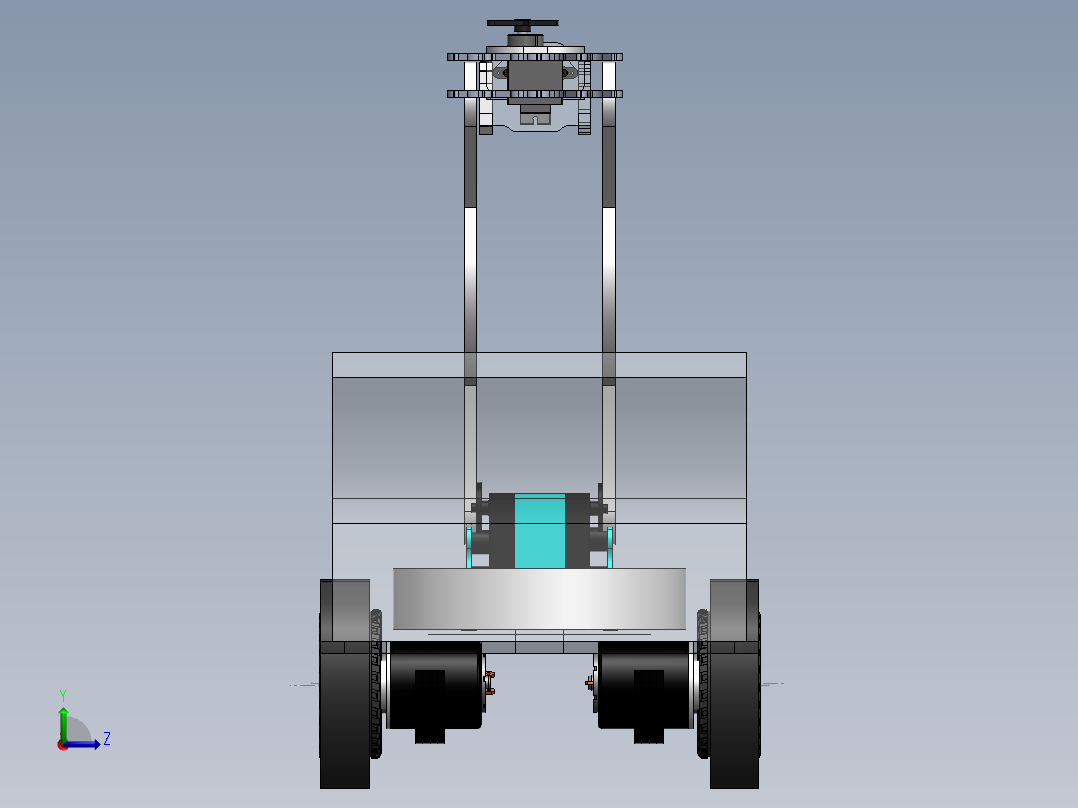 履带行走抓取机器人左视图