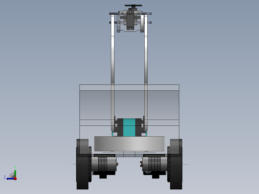 履带行走抓取机器人右视图