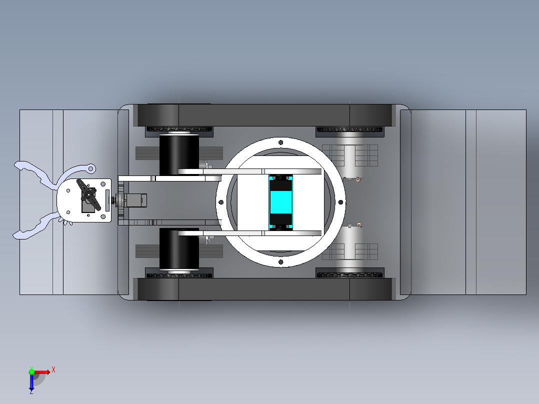 履带行走抓取机器人俯视图