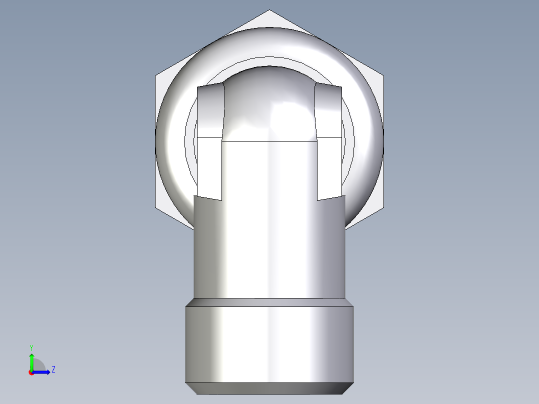 卡套式工业通用硬管接头EO_Bulkhead_elbow_WSV08LOMD71左视图
