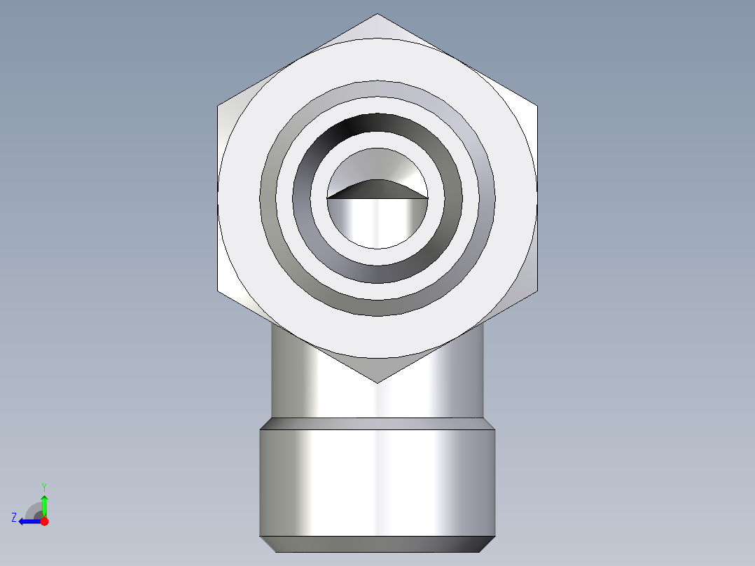 卡套式工业通用硬管接头EO_Bulkhead_elbow_WSV08LOMD71右视图