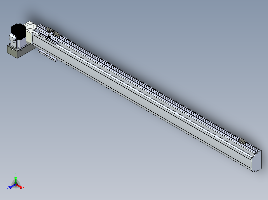 同步带滑台-半封闭B10H-L45-S1200-LU-P40-D3正等轴测图
