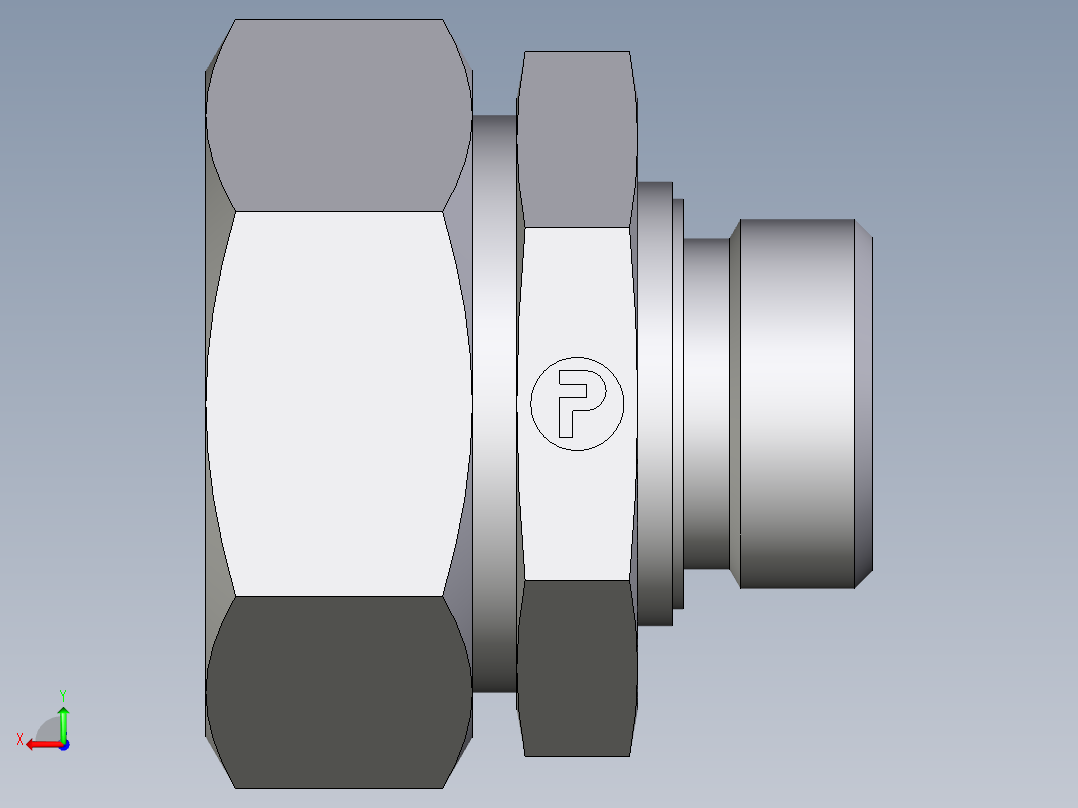 卡套式工业通用硬管接头EO_Male_Stud_connector_GE42LR1ED71后视图