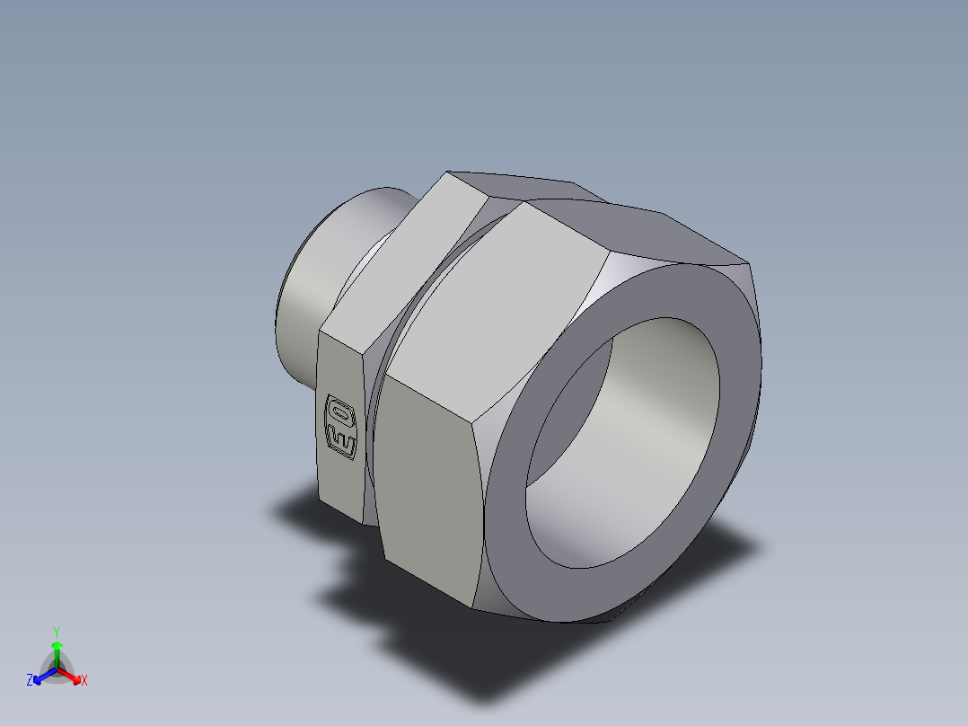 卡套式工业通用硬管接头EO_Male_Stud_connector_GE42LR1ED71正等轴测图