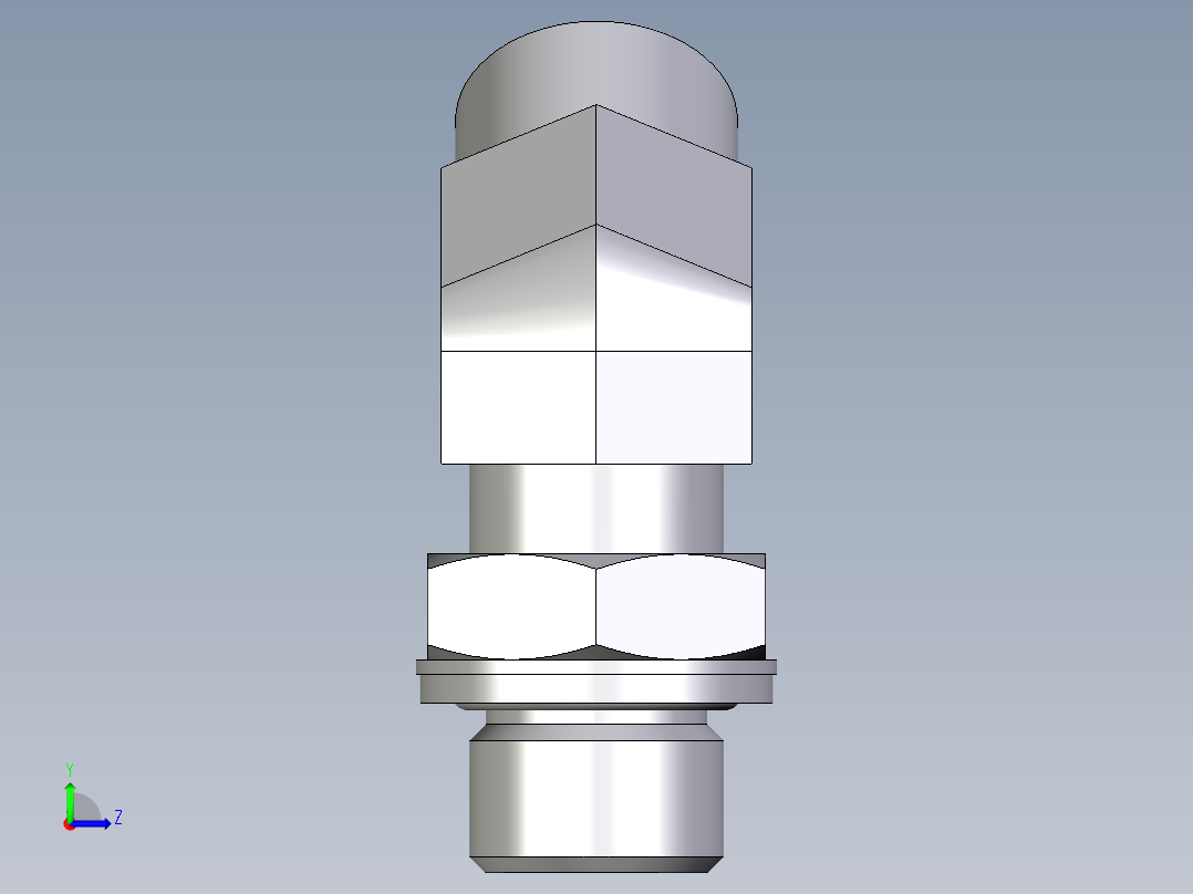 卡套式工业通用硬管接头EO_Adjustable_locknut_45_deg_elbow_VEE12SMOMDCF左视图