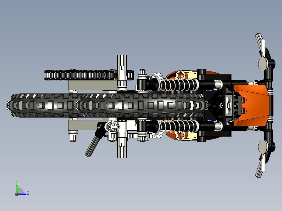 摩托车乐高拼图lego-technics-42007-inventor-stp格式左视图