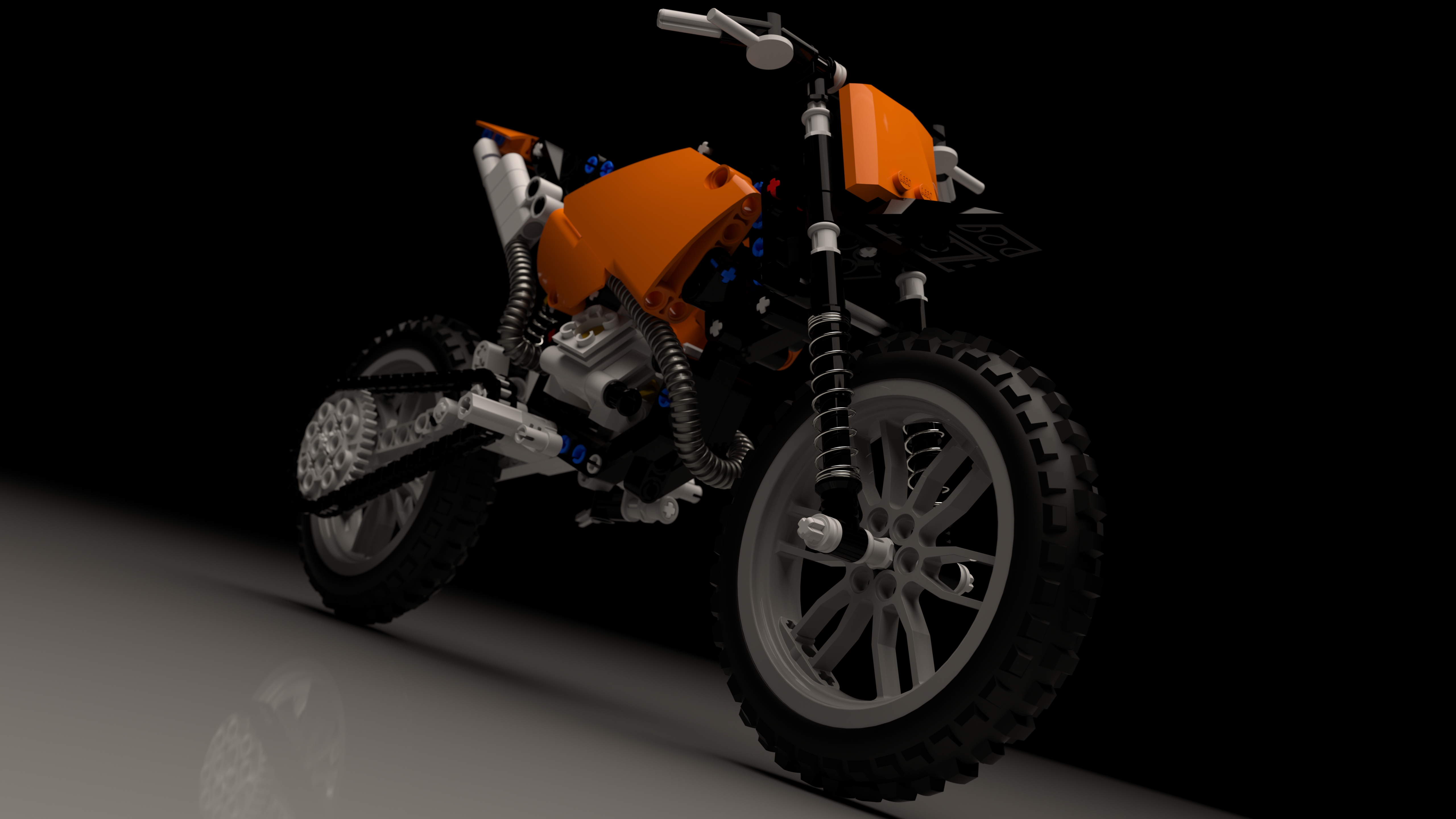 摩托车乐高拼图lego-technics-42007-inventor-stp格式