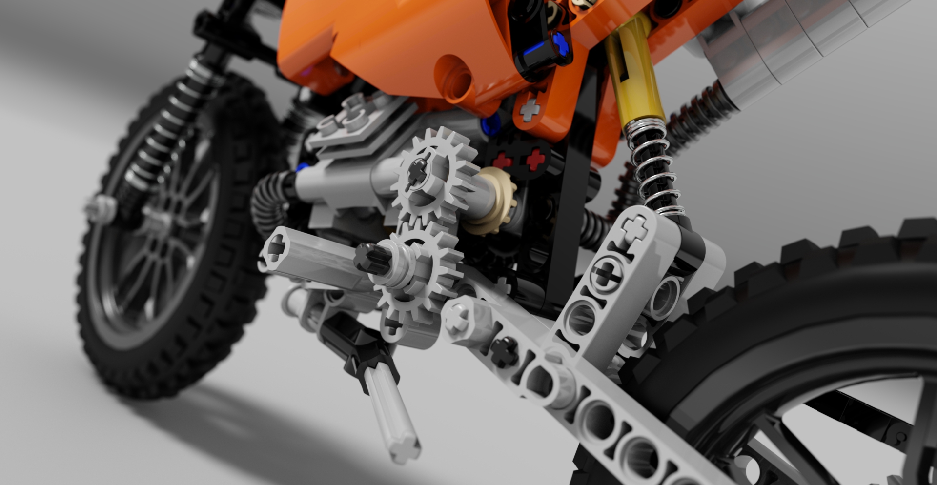 摩托车乐高拼图lego-technics-42007-inventor-stp格式