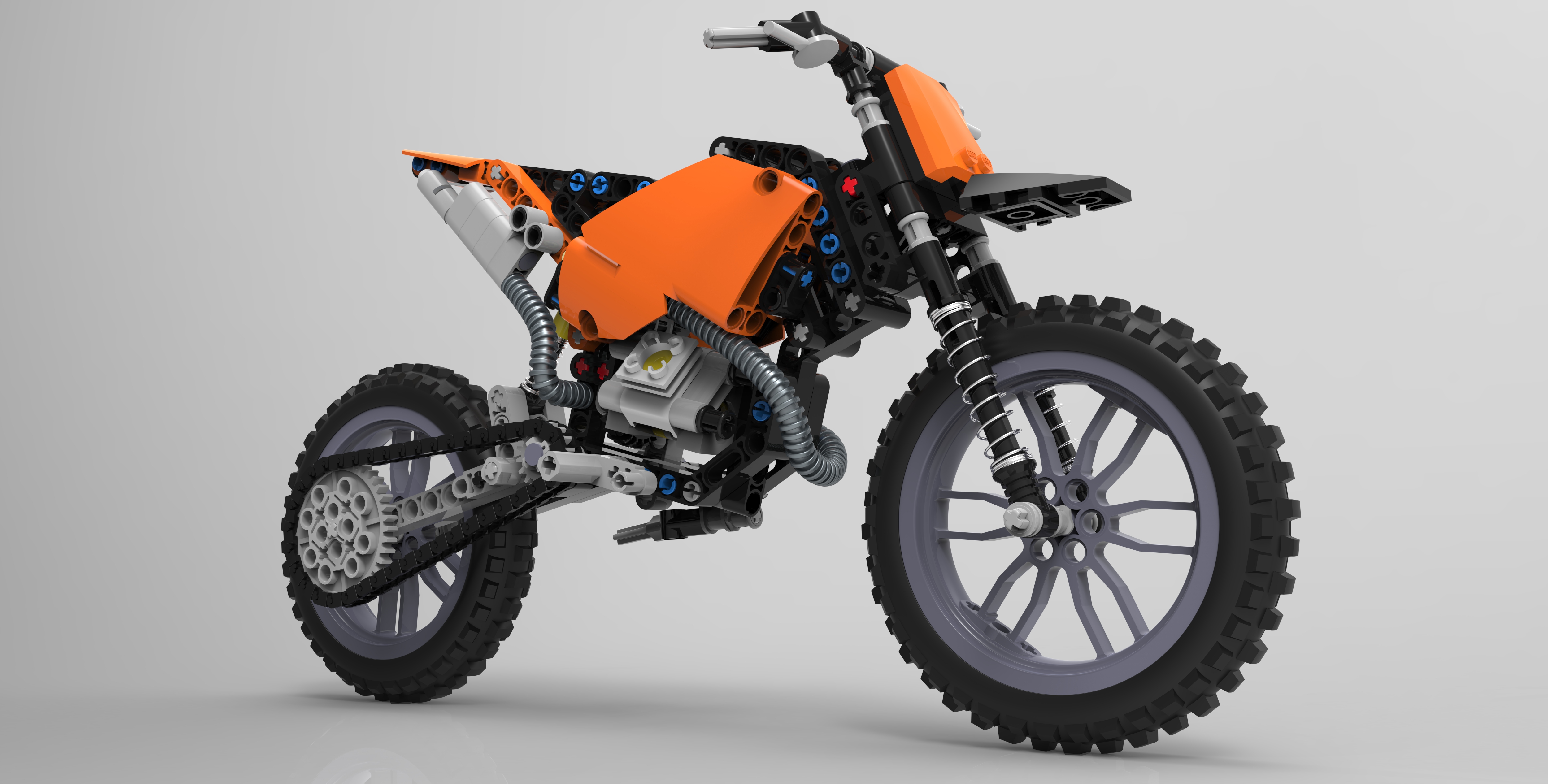 摩托车乐高拼图lego-technics-42007-inventor-stp格式