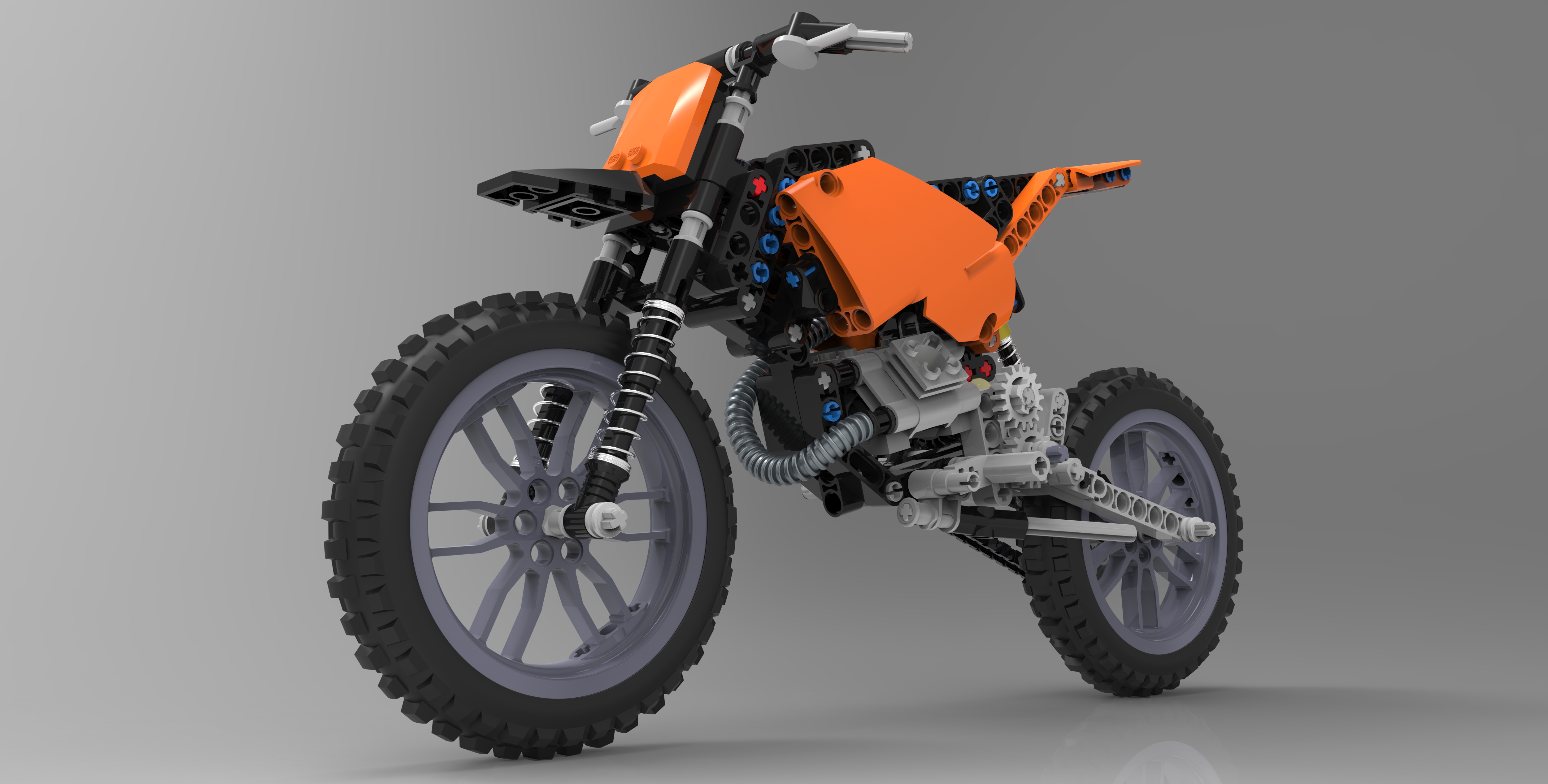 摩托车乐高拼图lego-technics-42007-inventor-stp格式