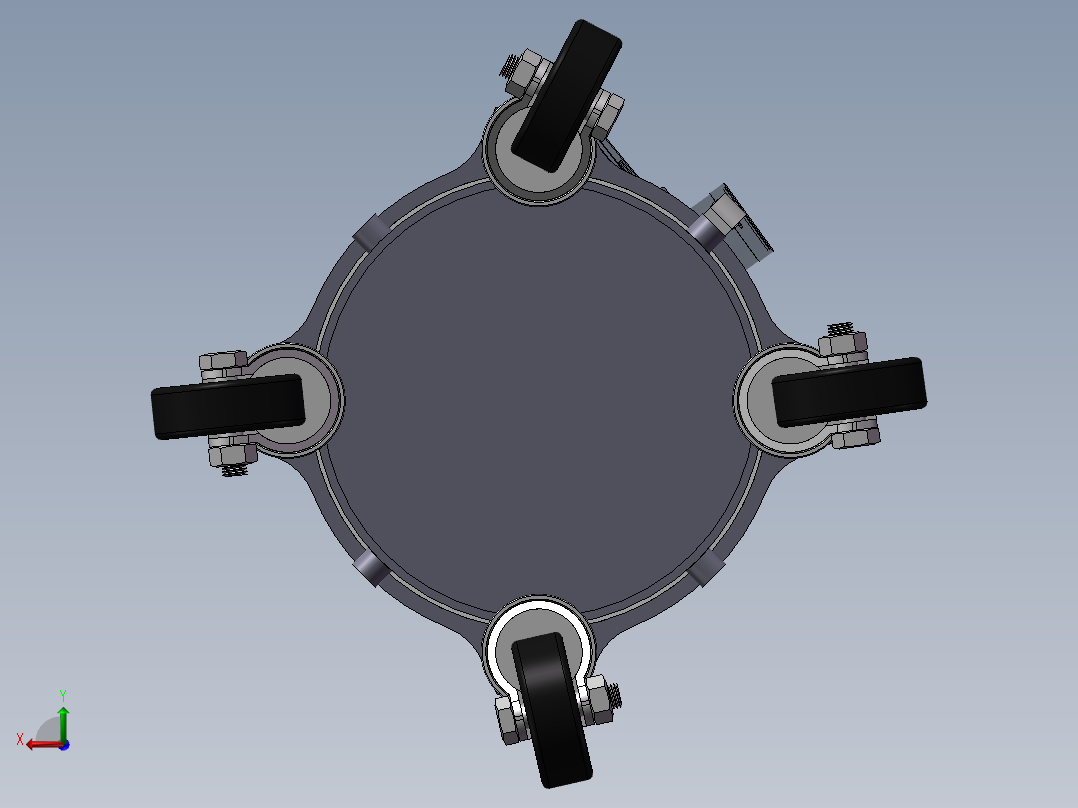 10L不锈钢桶带脚轮sw20可编辑后视图