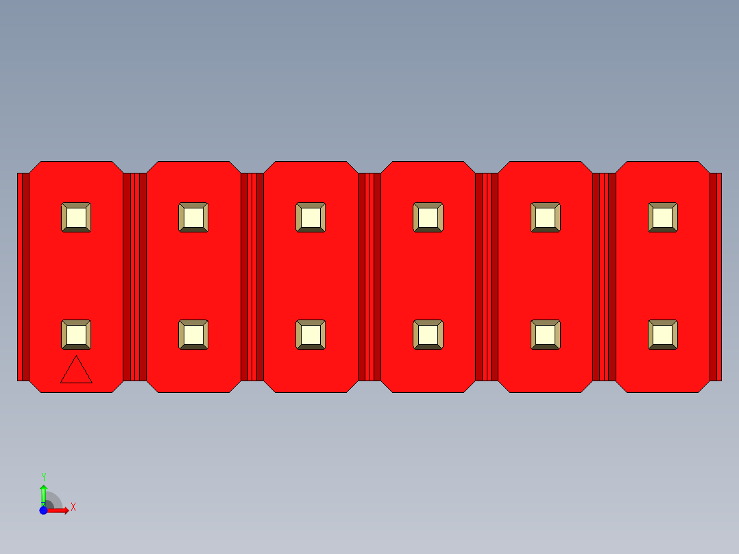 彩色公头100mil（2.54mm）系列-DS1021_red_2x06p_100mil_Type43_rev1.0前视图