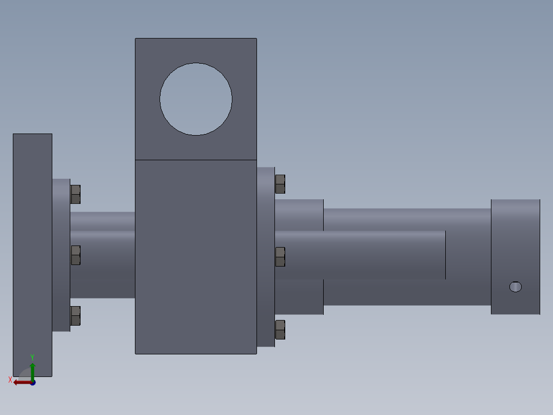 自动控制液压板料剪切生产线设计—液压结合的成品接料架设计后视图