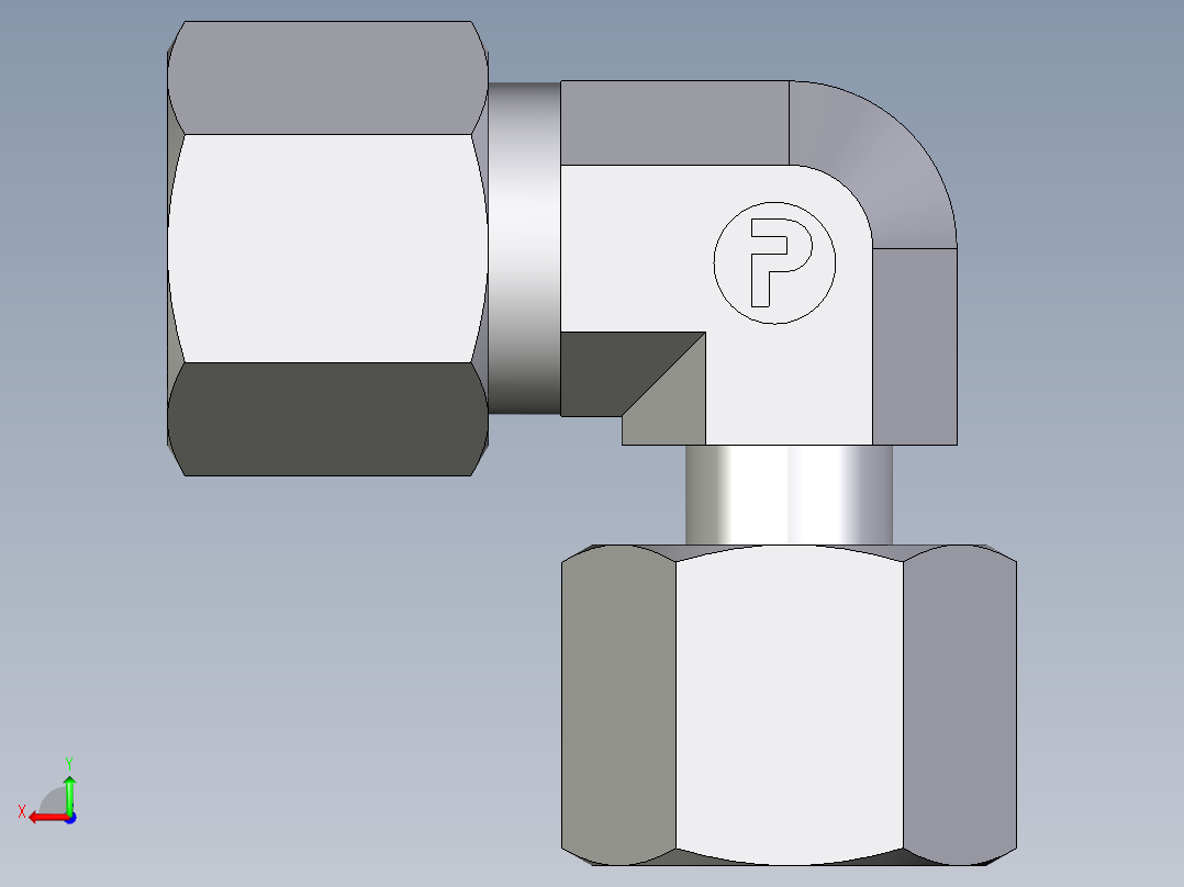 卡套式工业通用硬管接头EO_Standpipe_elbow_EVW10L71后视图