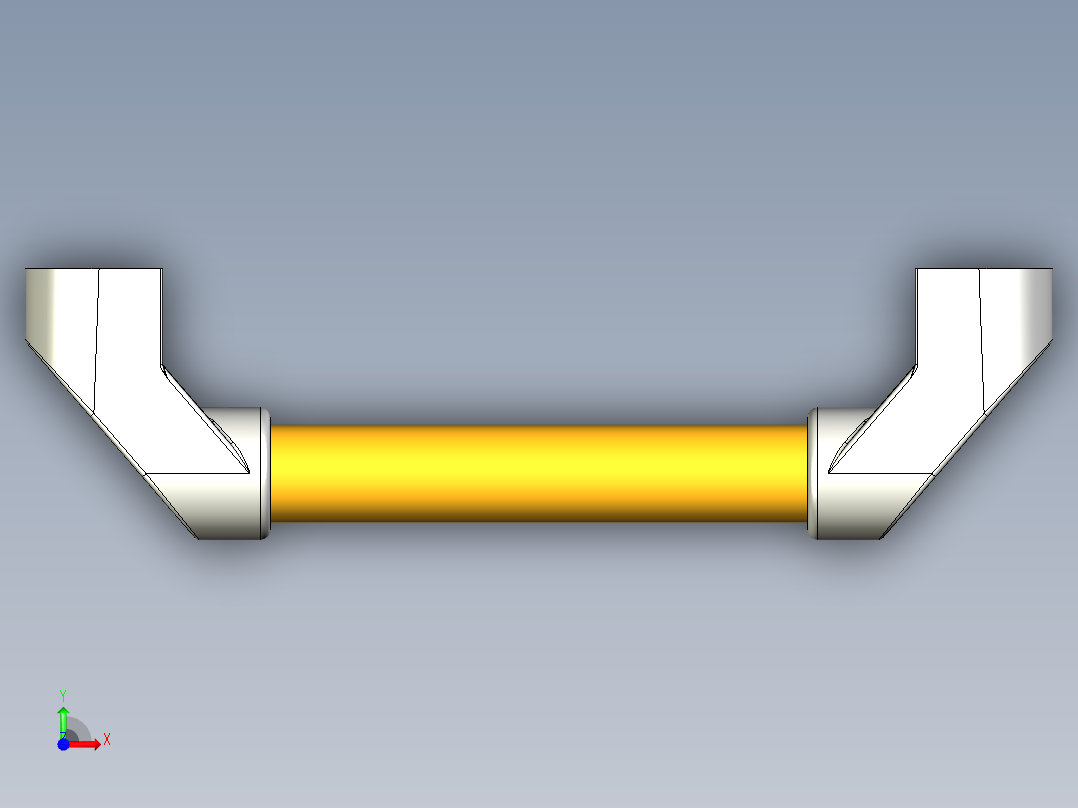 取手(鋁合金)(B)RS-3D多系列多零件图纸模型前视图