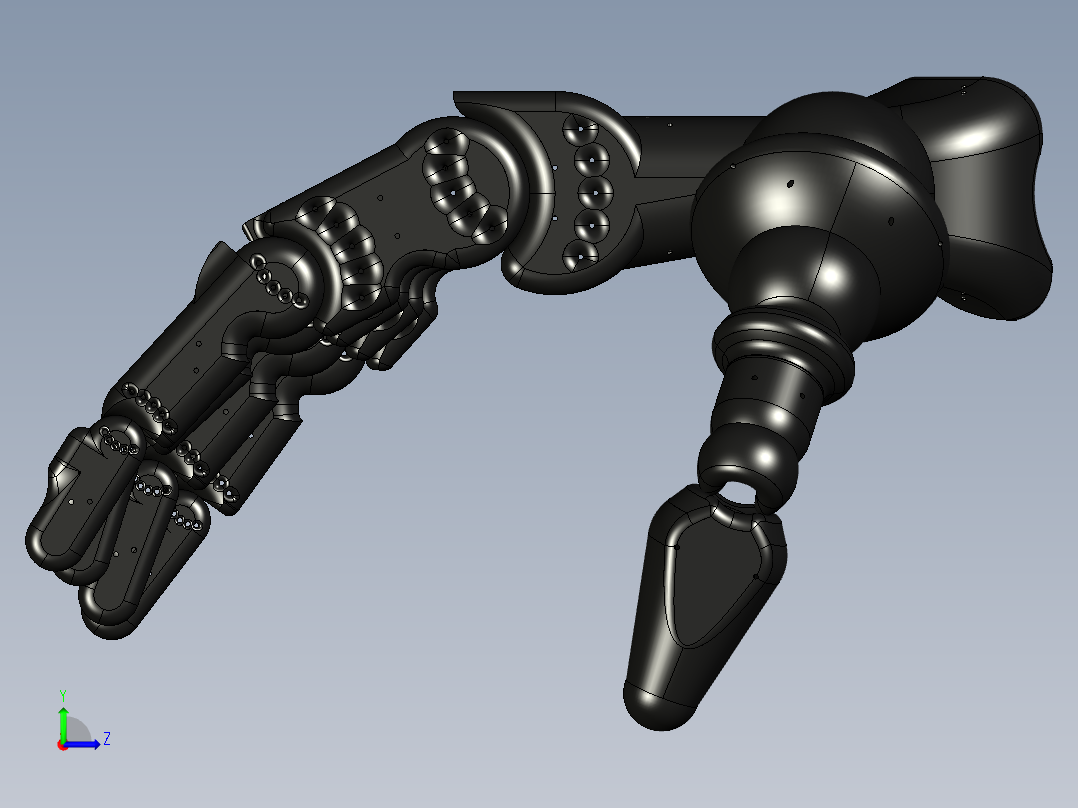 Beringei机器人手掌左视图