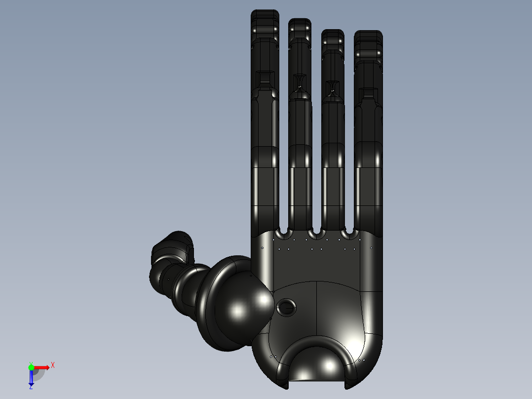 Beringei机器人手掌俯视图
