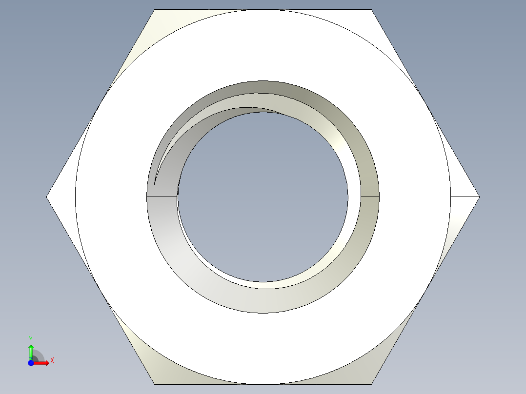 DIN 934 螺母-M3.5 Nut.STEP前视图