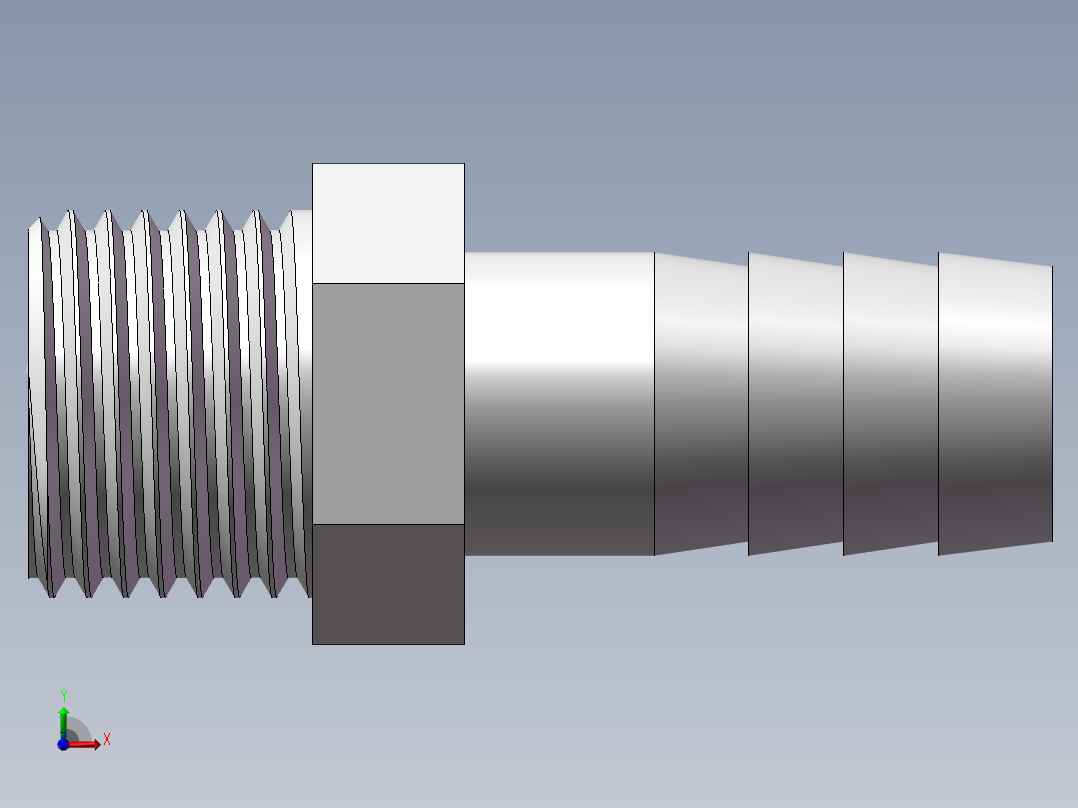 水管接头-有边 [DN15X16]前视图
