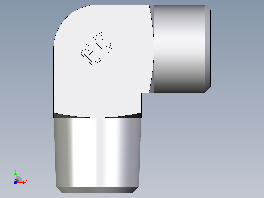 卡套式工业通用硬管接头EO_Male_stud_elbow_WE10LLRCFX前视图