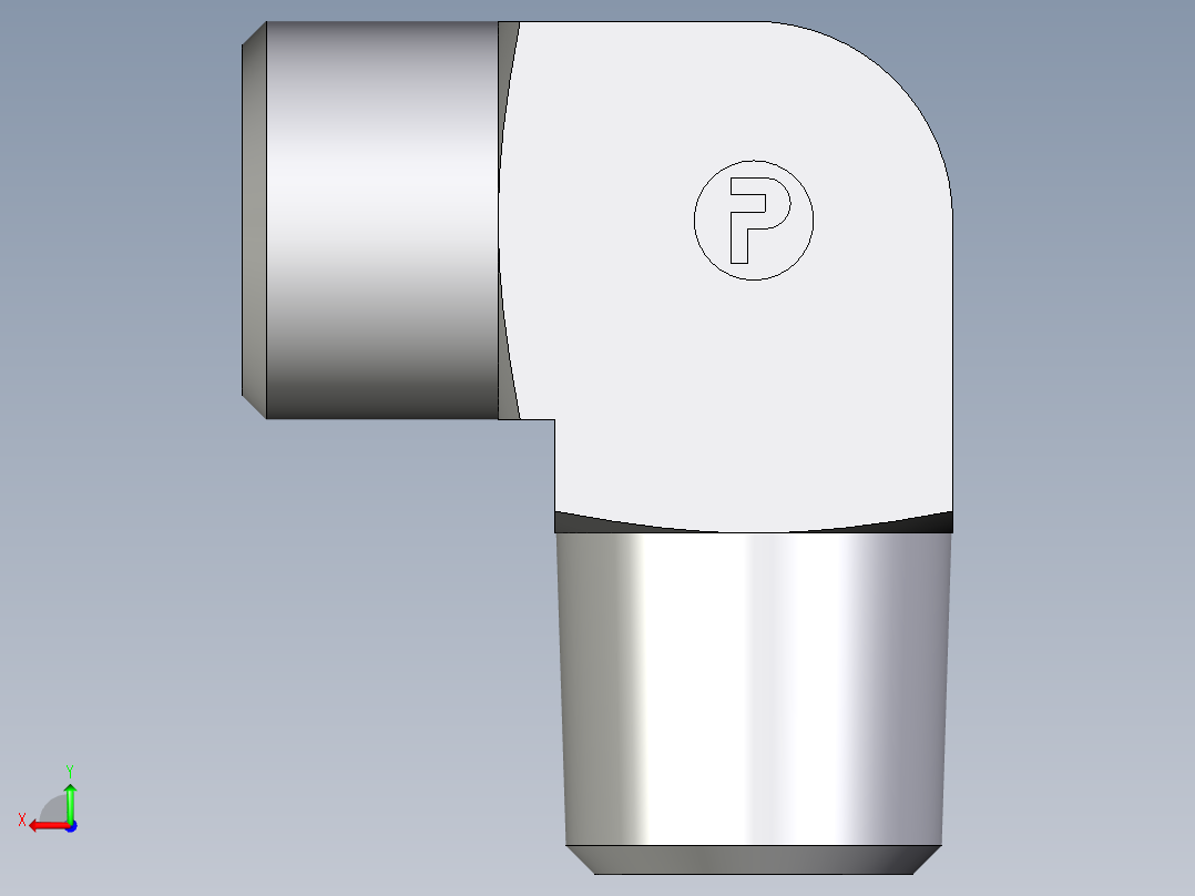 卡套式工业通用硬管接头EO_Male_stud_elbow_WE10LLRCFX后视图