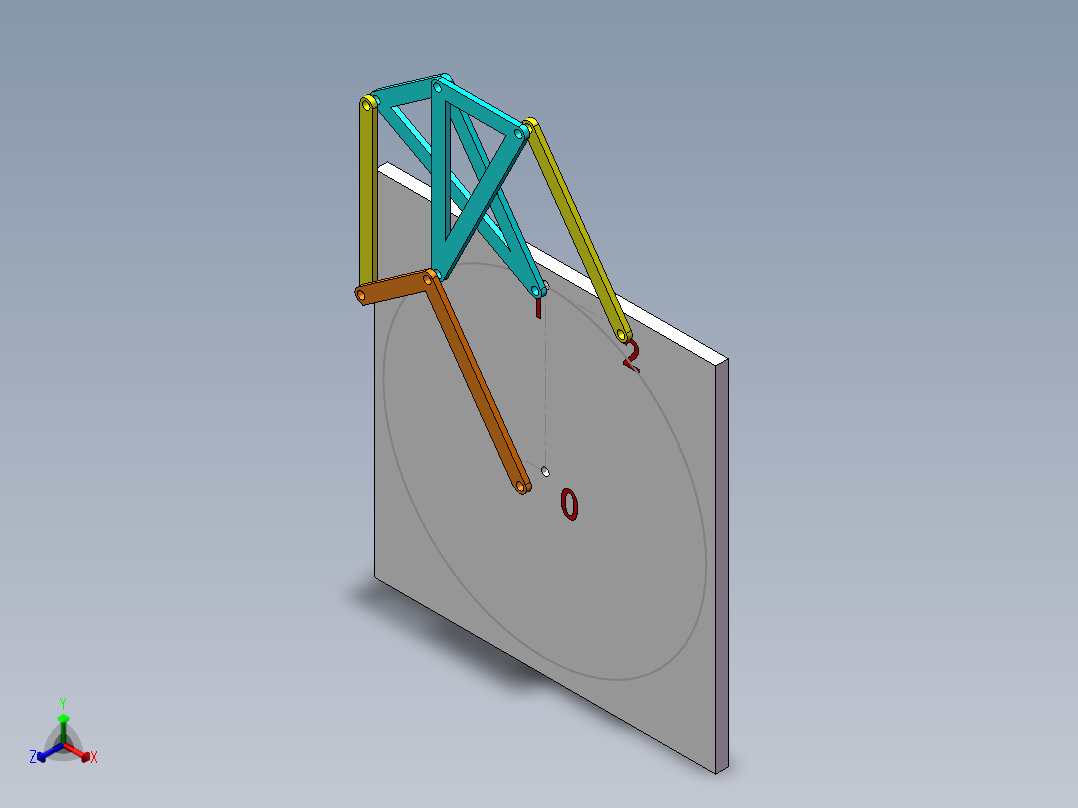 三角绘圆机构正等轴测图
