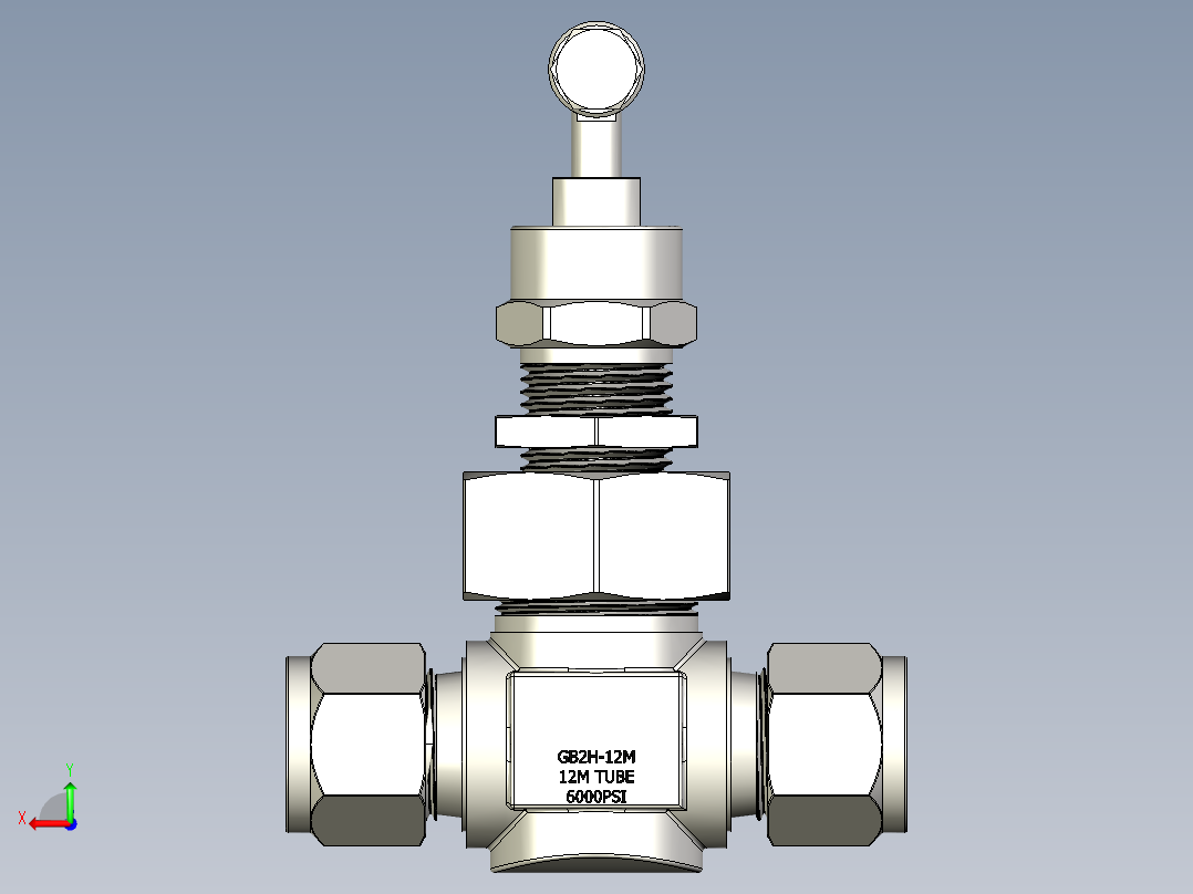 用于高要求的带联管螺母的针形阀–GB系列后视图