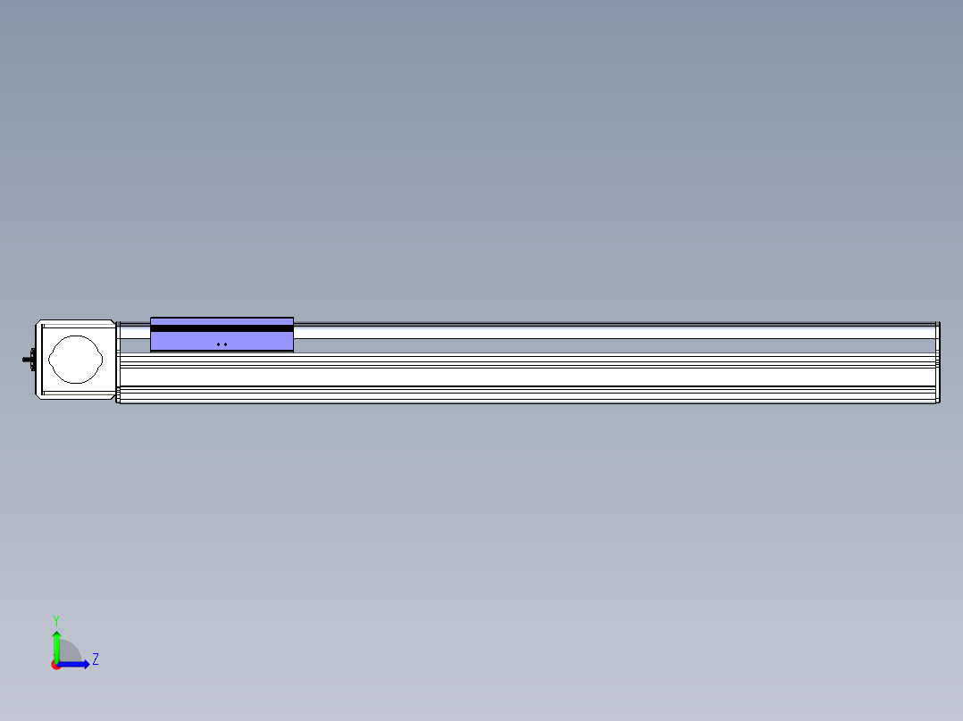 同步带滑台-半封闭B17-L100-S650-R-P75-D3-N3左视图